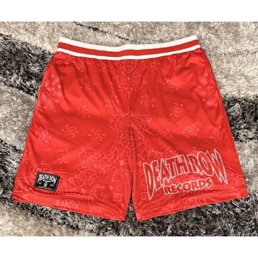 Death Row Records Red Bandana Basketball Shorts Mens Large